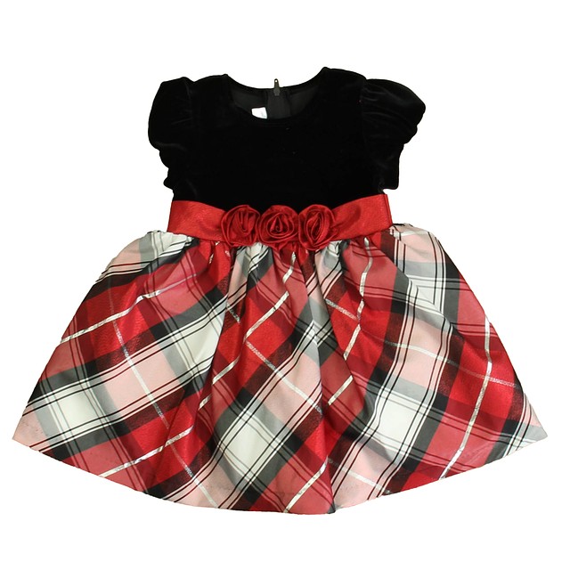 Bonnie Jean Black | Red Plaid Special Occasion Dress 18 Months 