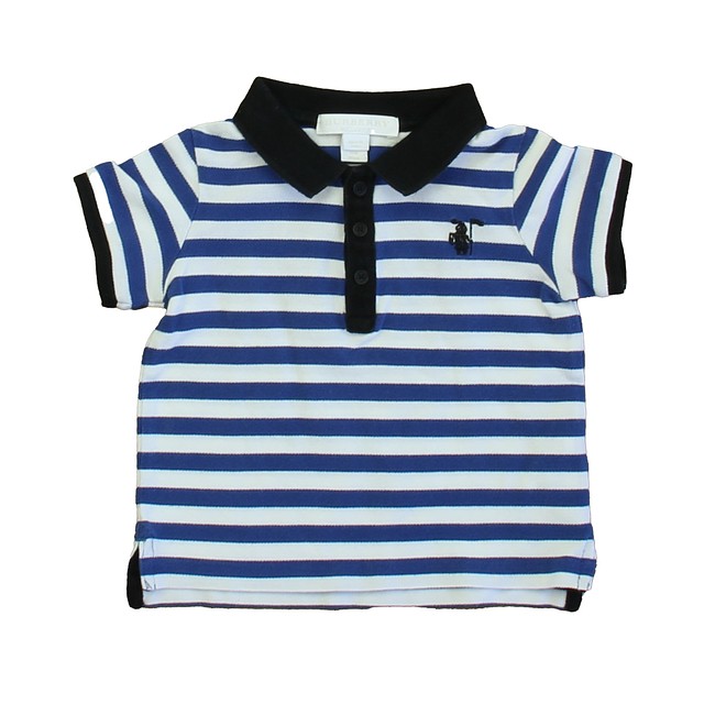 Burberry Blue Stripe Polo Shirt 12 Months 