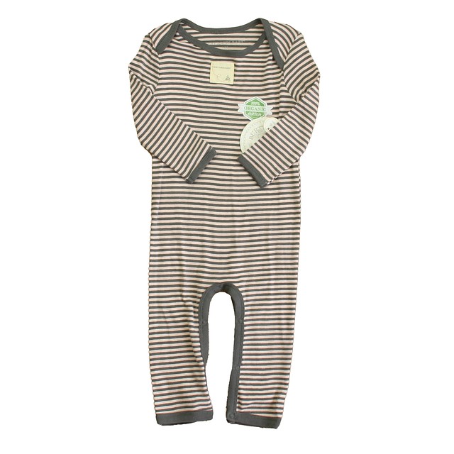 Burt's Bees Pink | Gray Stripe Long Sleeve Outfit 3-6 Months 