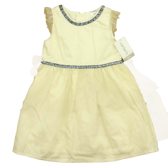 Carter's 2-pieces Ivory | Silver Dress 12 Months 