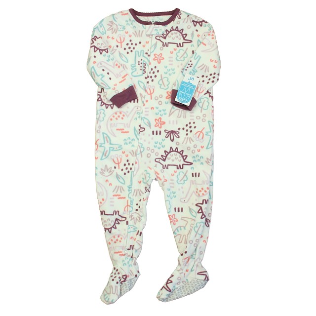 Carters Ivory Dinosaurs 1-piece footed Pajamas 18 Months 