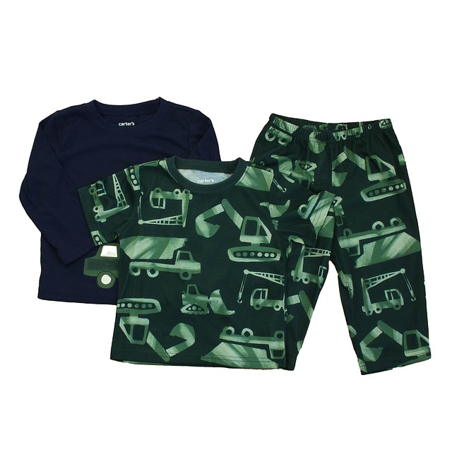 Carter's 3-pieces Navy | Green Trucks 2-piece Pajamas 18 Months 