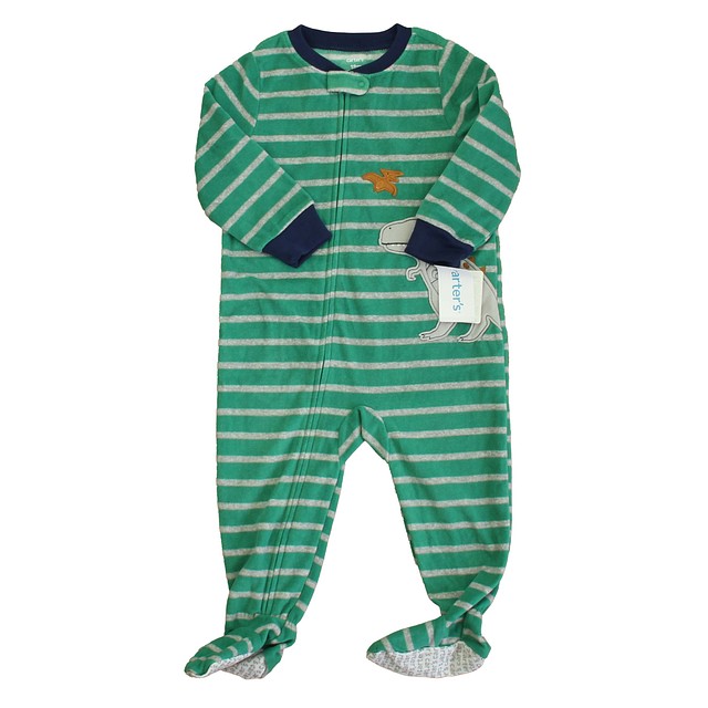 Carters Green Dinosaur 1-piece footed Pajamas 19 Months 