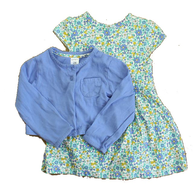 Carter's 2-pieces Blue Floral Dress 24 Months 