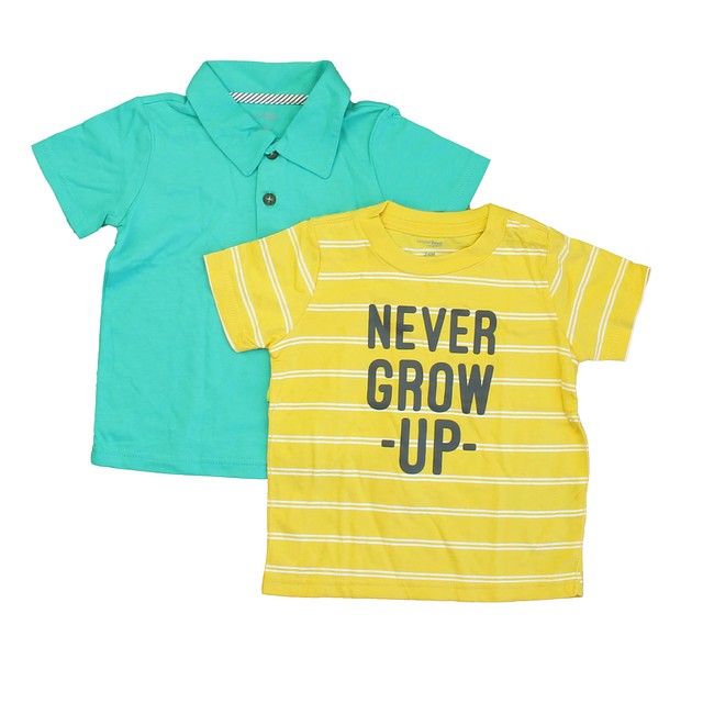 Carter's Set of 2 Turquoise | Yellow T-Shirt 24 Months 