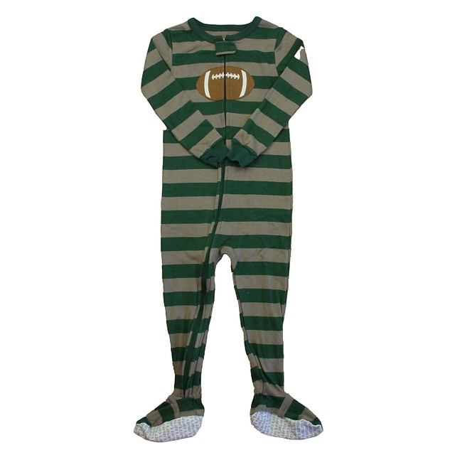 Carter's Green Stripe 1-piece footed Pajamas 3T 