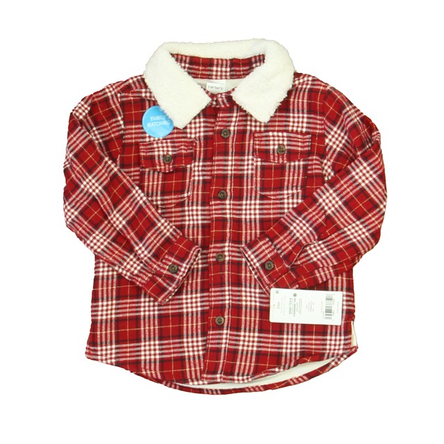 Carter's Red Plaid Button Down Long Sleeve 6 Months 