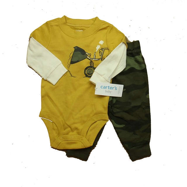 Carter's 2-pieces Yellow | Green Tracter Apparel Sets 6 Months 