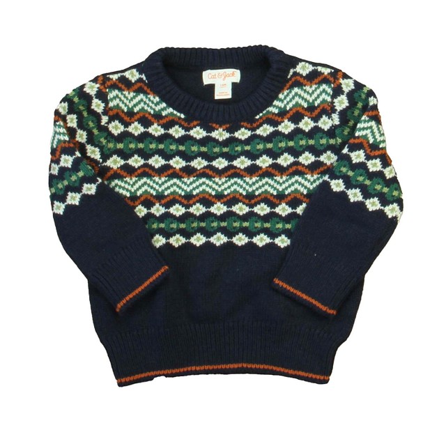 Cat & Jack Navy | Green | Brown Sweater 12 Months 