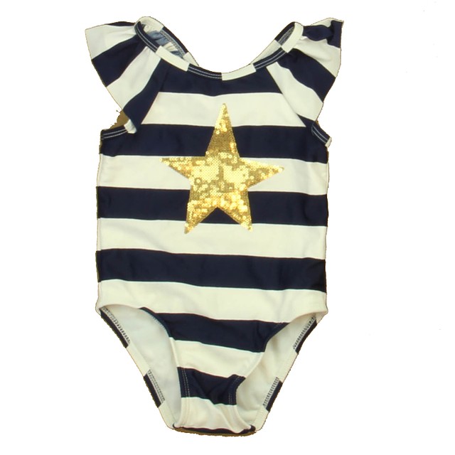 Cat & Jack Navy | White | Gold 1-piece Swimsuit 18 Months 