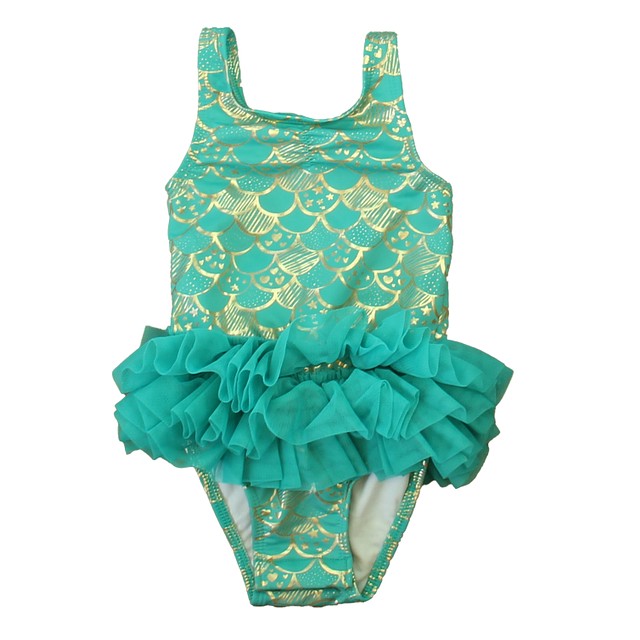 Cat & Jack Turquoise | Gold 1-piece Swimsuit 18 Months 