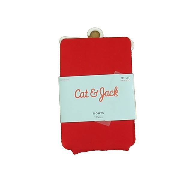 Cat & Jack Red Tights 2-3T 