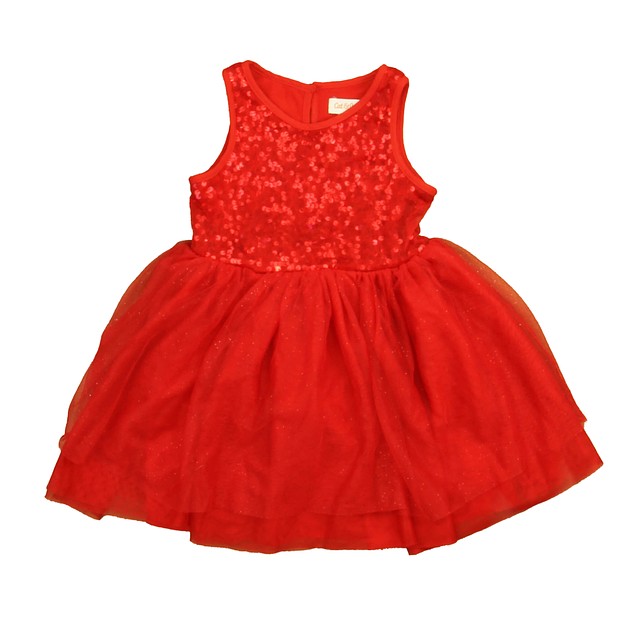 Cat & Jack Red Sequins Special Occasion Dress 2T 