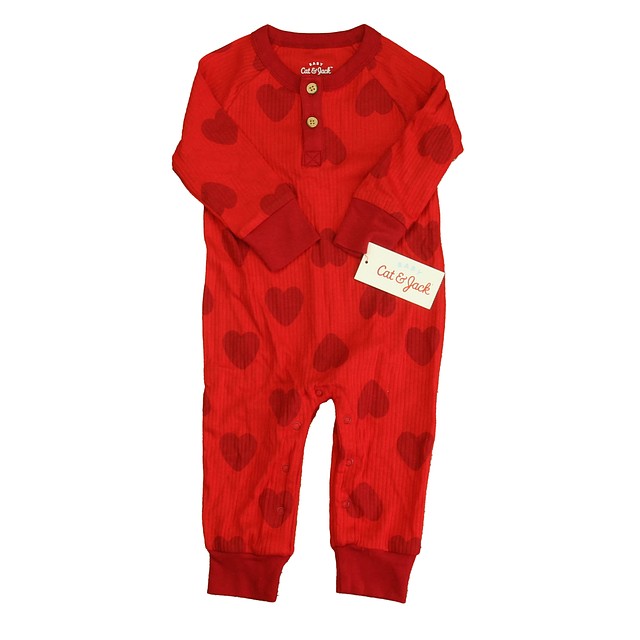 Cat & Jack Red Hearts Long Sleeve Outfit 6-9 Months 