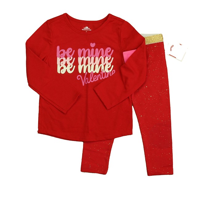 Celebrate Valentine's Day 2-pieces Red Apparel Sets 3T 
