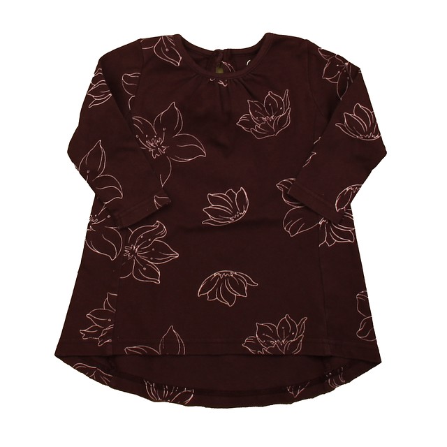 City Mouse Maroon Floral Dress 12-18 Months 
