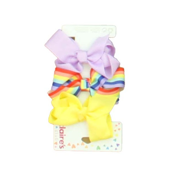 Claires Set of 3 Yellow | Rainbow | Purple Hair Accessory No Size 