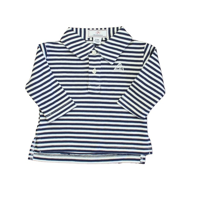 Classic Prep Navy | Bright White Rugby Shirt 0-6 Months 