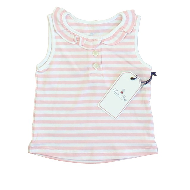 Classic Prep Lilly's Pink | Bright White Polo Shirt 12-24 Months 