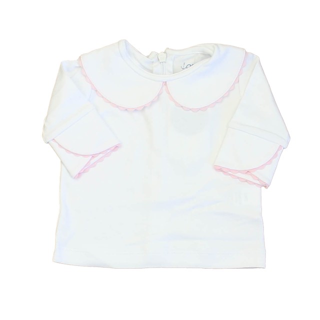 Classic Prep Bright White with Lillys Pink Long Sleeve Shirt 12-24 Months 