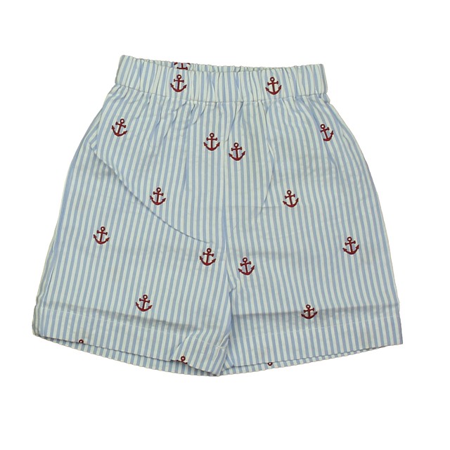 Classic Prep Red Anchors on Blue Seersucker Shorts 12-24 Months 