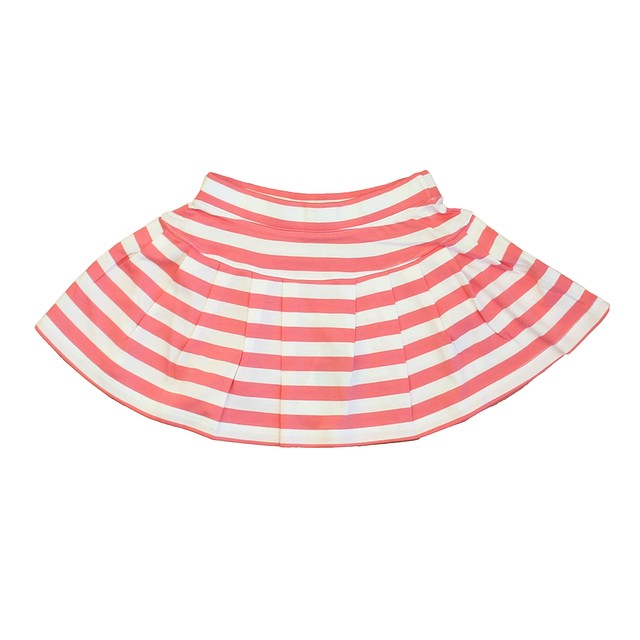Classic Prep Sunkissed Coral | Bright White Stripe Skirt 2-5T 