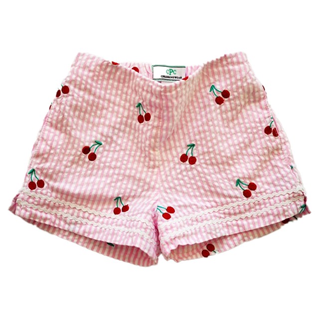 Classic Prep Cherries on Pink Stripe Shorts 6-14 Years 