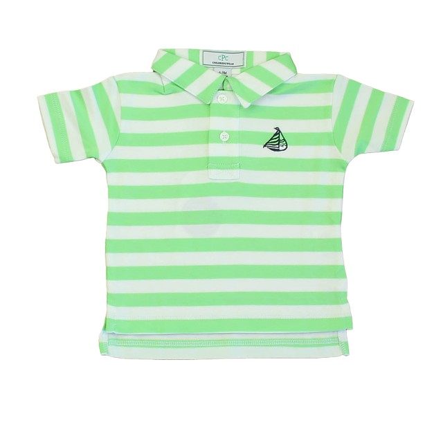 Classic Prep Summer Green | Bright White Polo Shirt 6-9 Months 