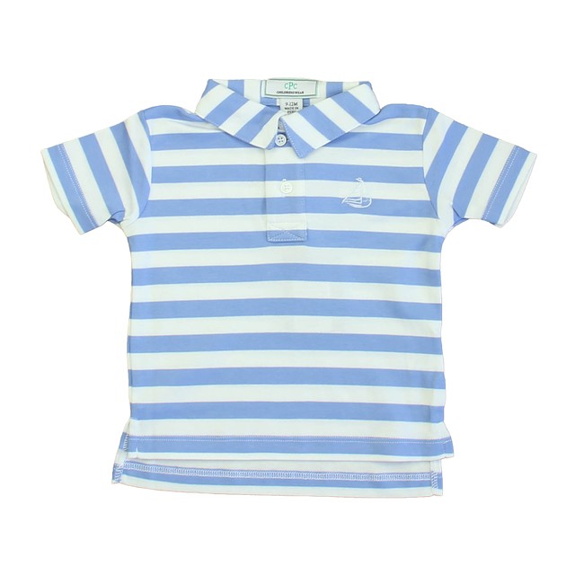 Classic Prep Cornflower Blue | Bright White Polo Shirt 9-12 Months 