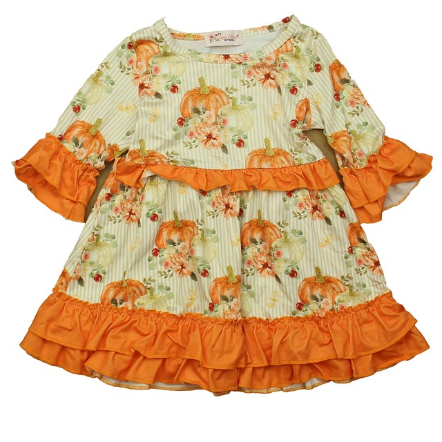 Clover Cottage Orange Pumpkins Dress 2T 