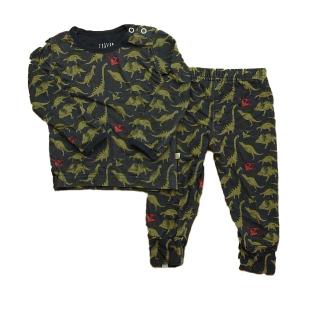Clover 2-pieces Green Dinosaurs 2-piece Pajamas 6-12 Months 