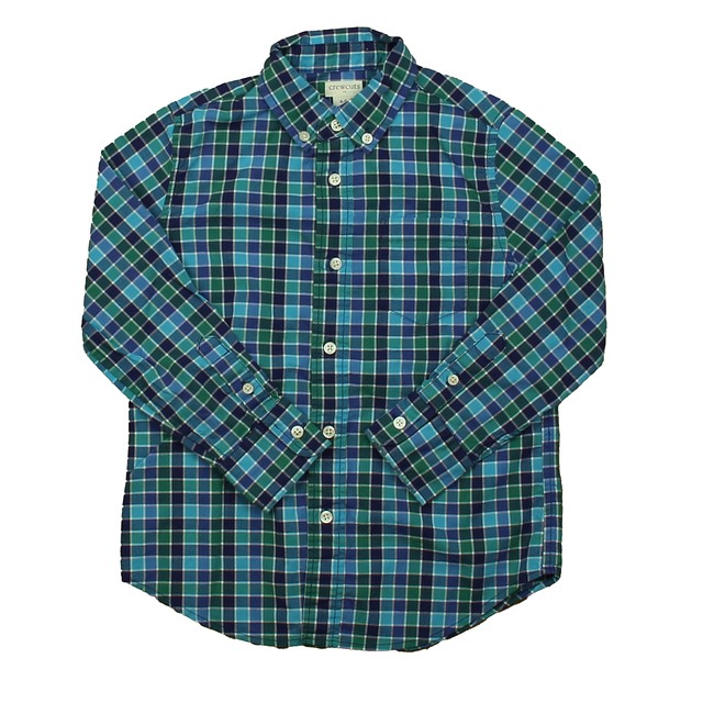 Crewcuts Blue Check Button Down Long Sleeve 4-5T 