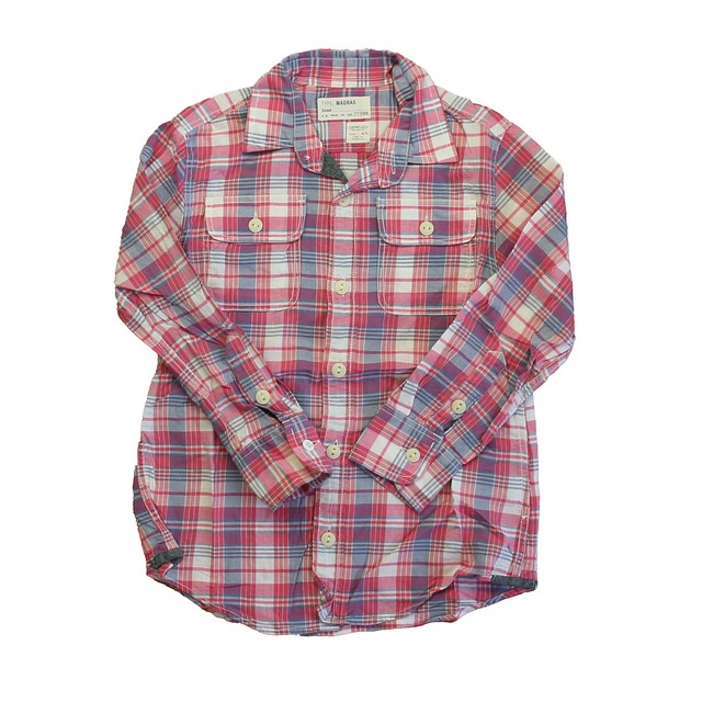 Crewcuts Pink | Purple Plaid Button Down Long Sleeve 4-5T 