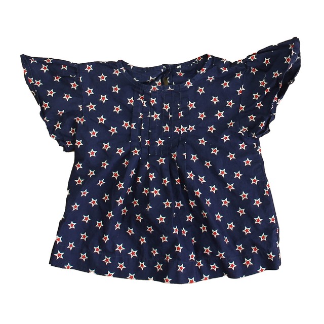 Crewcuts Navy | Red Stars Blouse 4T 