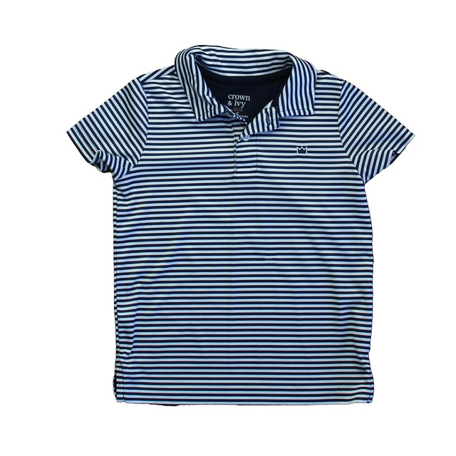 Crown & Ivy Navy | White Stripe Polo Shirt 3T 