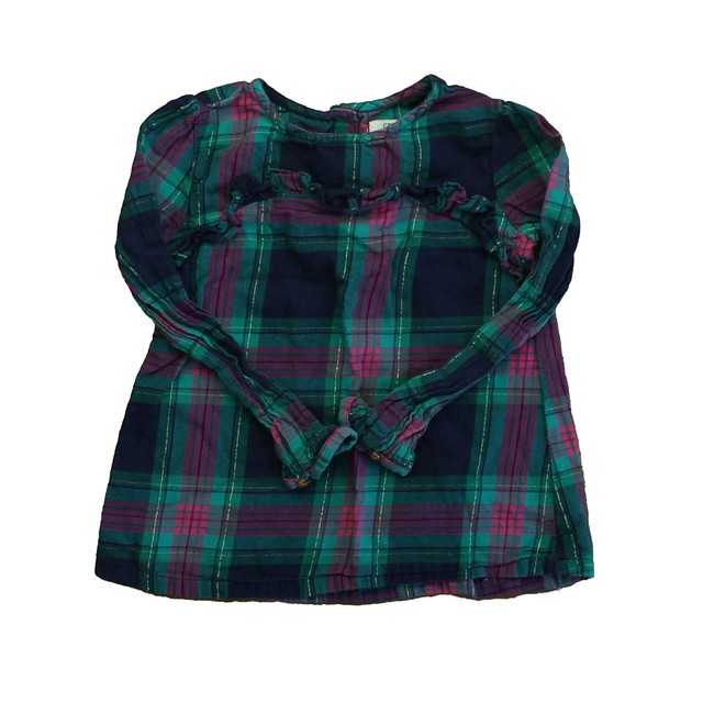 Crown & Ivy Navy | Pink | Green Plaid Blouse 5T 