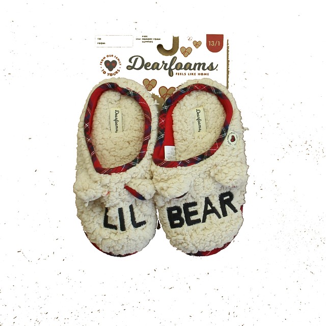 Dearfoams Ivory Lil Bear Slippers 13 Toddler 
