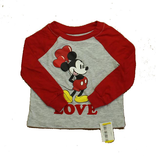 Disney Red | Gray Mickey Long Sleeve T-Shirt 12 Months 