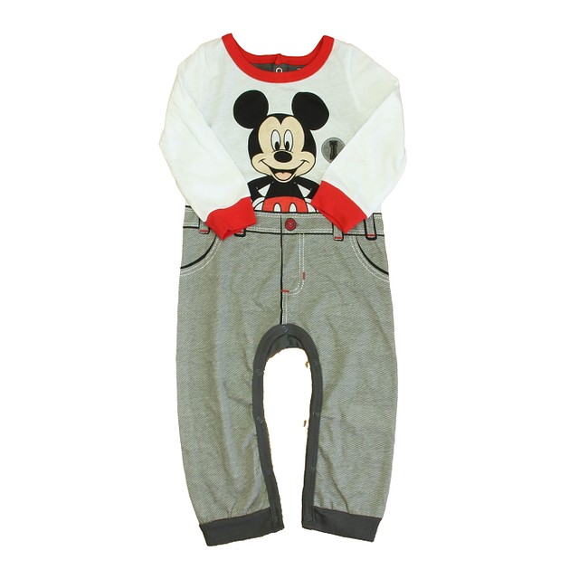 Disney White | Gray Mickey Long Sleeve Outfit 24 Months 