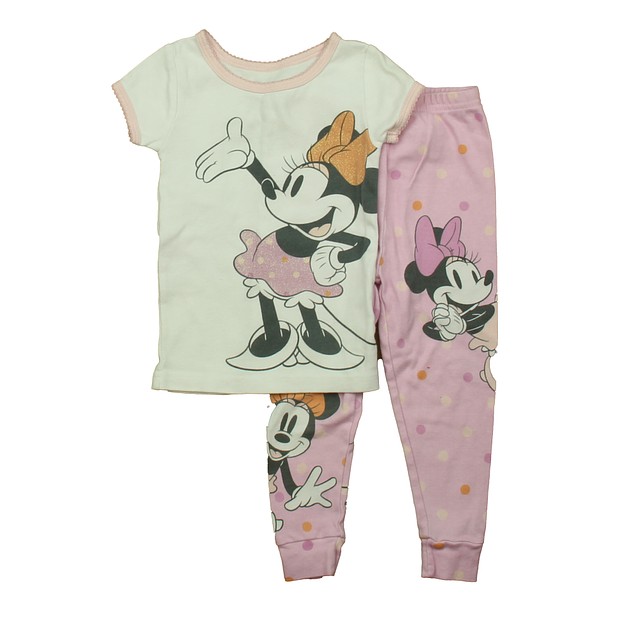 Disney 2-pieces White | Purple Minnie 2-piece Pajamas 2T 