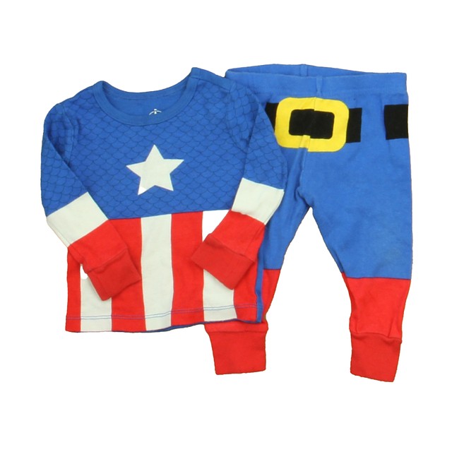 Disney 2-pieces Blue | Red Captain America 2-piece Pajamas 9-12 Months 