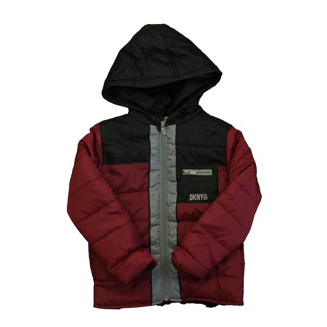 DKNY Black | Maroon Winter Coat 3-4T 