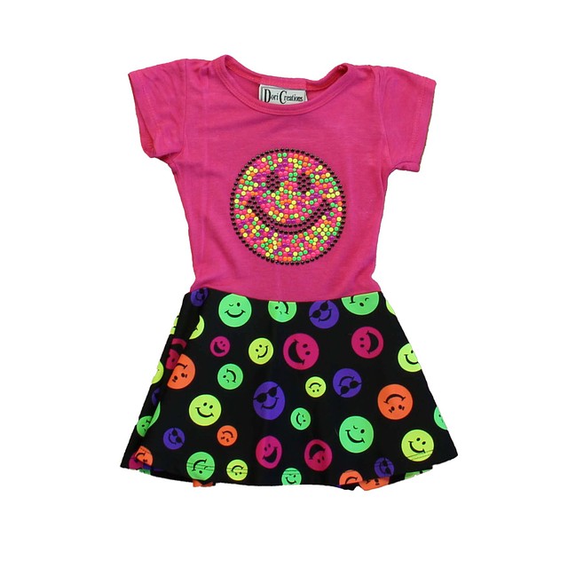 Dori Creations Pink | Black Emoji Dress 12-18 Months 