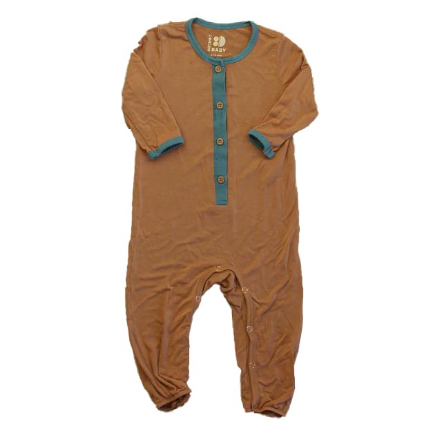 Dot Dot Smile Brown | Blue 1-piece footed Pajamas 6-12 Months 