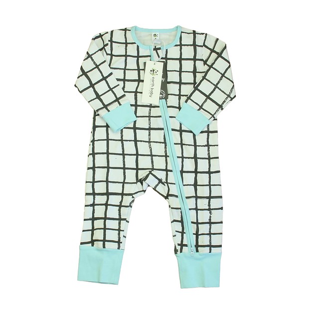 Earth Baby White | Black | Blue 1-piece Non-footed Pajamas 12-18 Months 
