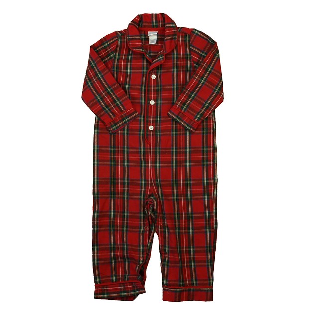 Edgehill Collection Red Plaid 1-piece Non-footed Pajamas 24 Months 