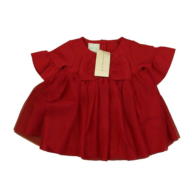 First Impressions Red Dress 0-3 Months 