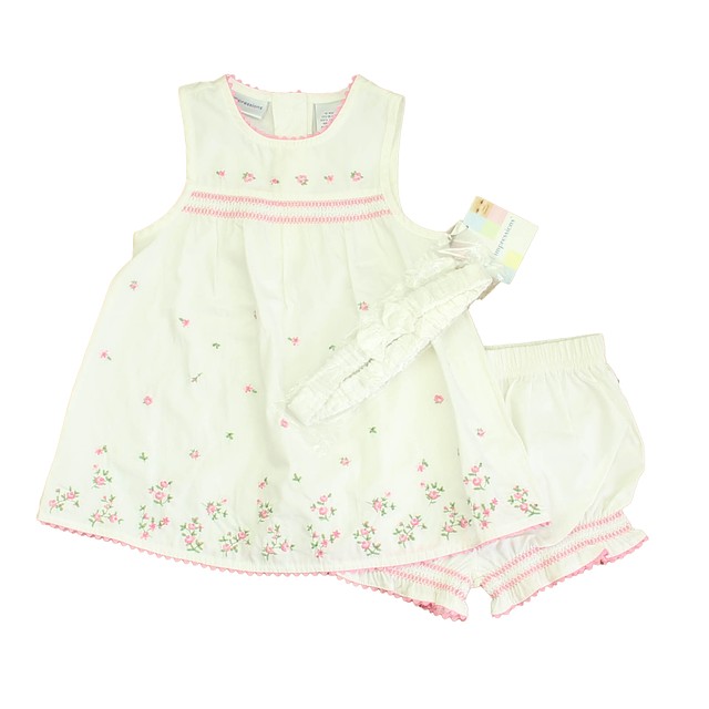 First Impressions 2-pieces White | Pink Floral Dress 12 Months 