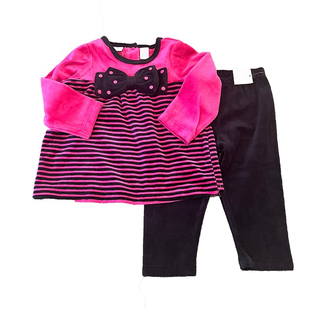 First Impressions 2-pieces Pink | Black Apparel Sets 18 Months 