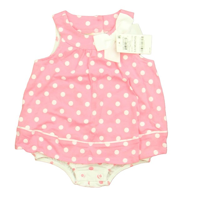 First Impressions Pink | White Polka Dots Romper 3-6 Months 